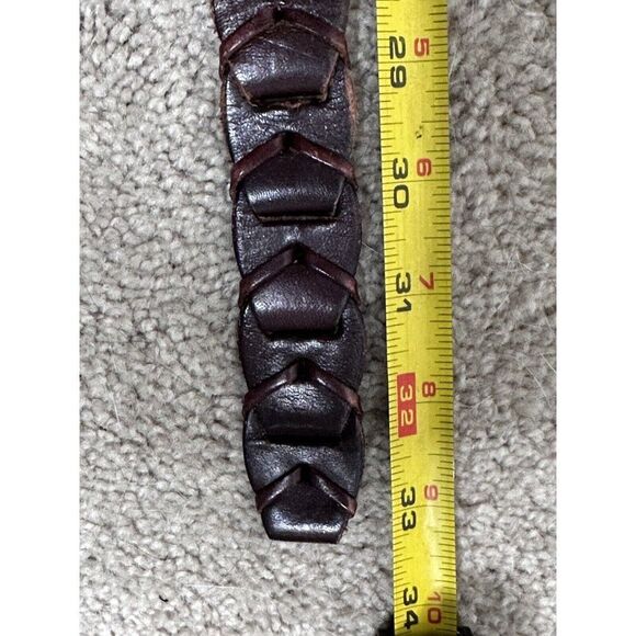 Vintage Express Jeans Women's Italian Leather Belt Brown Size Small 33” - Picture 6 of 8